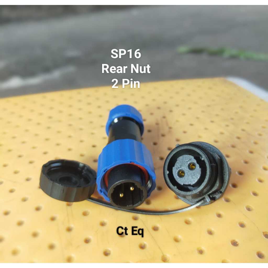 Sp16 Rear Nut 2pin Plug n Socket IP68 Panel Mount 2-core Plug Connector ...