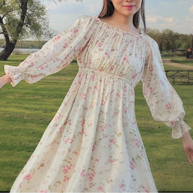 yellow maxi dress h&m Karmic Yellow Chiffon Maxi Dress - US 10