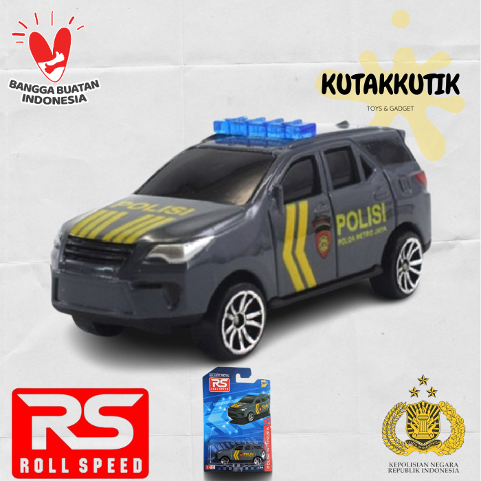 Indonesian Police Car Toys Diecast RS Roll Speed 1:64 Car Fortuner ...