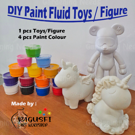 Diy Paint Coloring Fluid Bear / Toys / Coloring Figure Set | Shopee ...