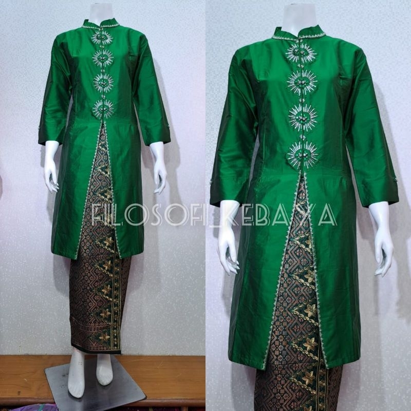 Sksaliha kebaya kurung taffeta Collar Shanghai // baju kurung taffeta ...