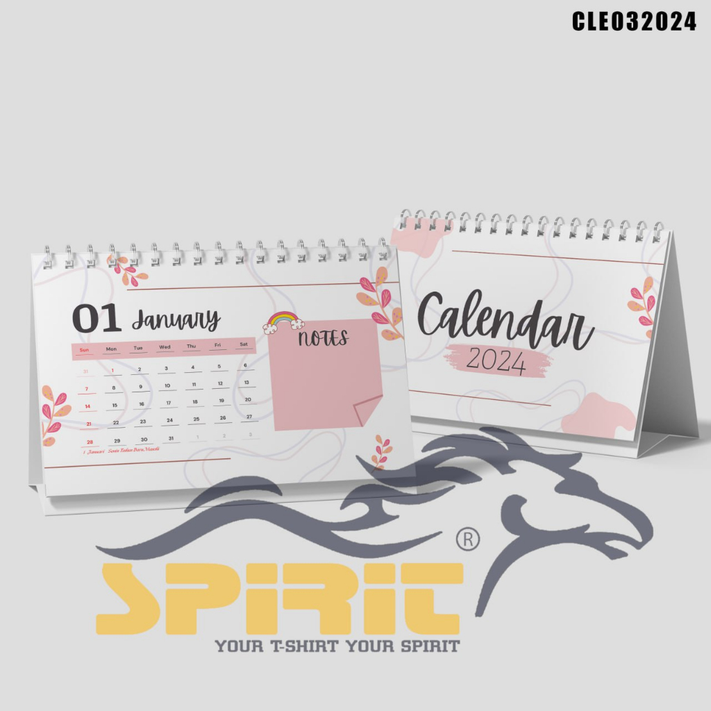 Desk Calendar/Sitting Calendar 2024 Desian Pink Cute Shopee Malaysia
