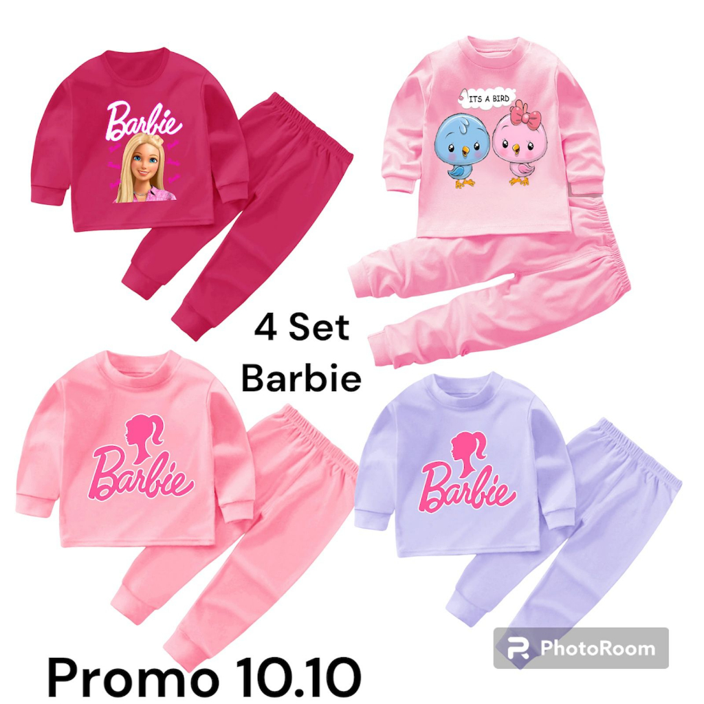 4 Sets Save On Barbie Long Pajama Sleepwear Suits For Girls 0-4 Years ...
