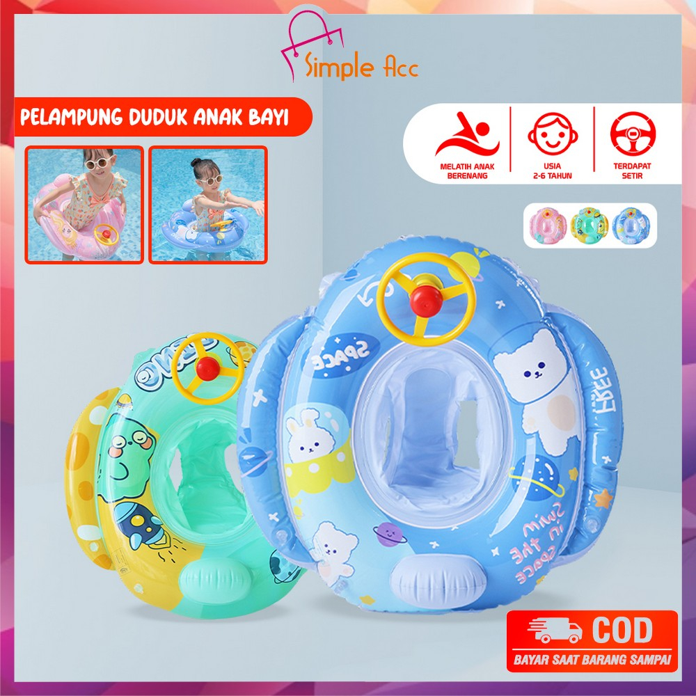 Dom326 Children's Swimming Tire Swim Ring Car Steering Wheel Motif