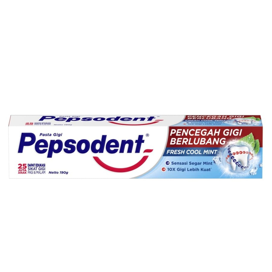 Pepsodent Toothpaste To Prevent Cavities Fresh Cool Mint 190g Pack