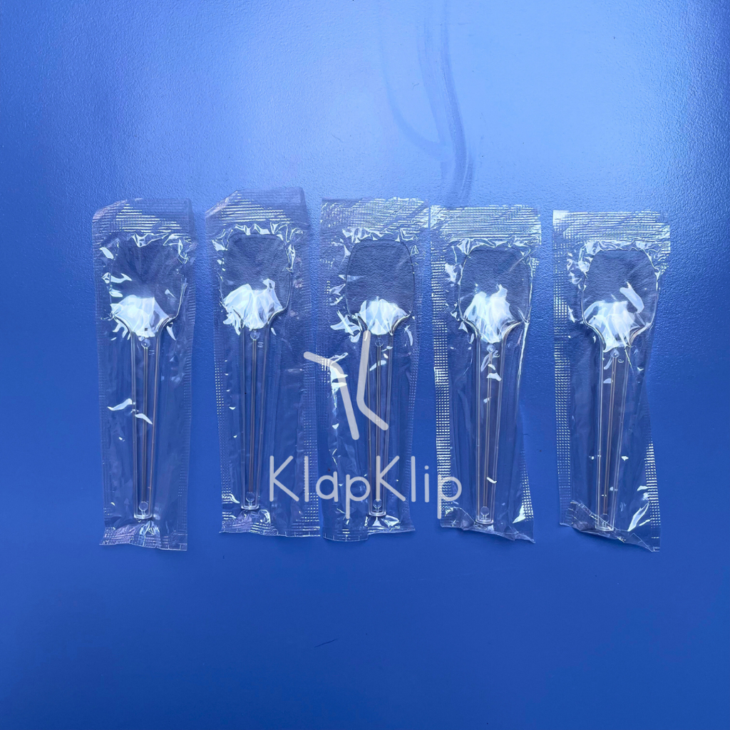 100pcs Transparent Pudding Spoon Plastic Wrap Wrapping Film Sterile