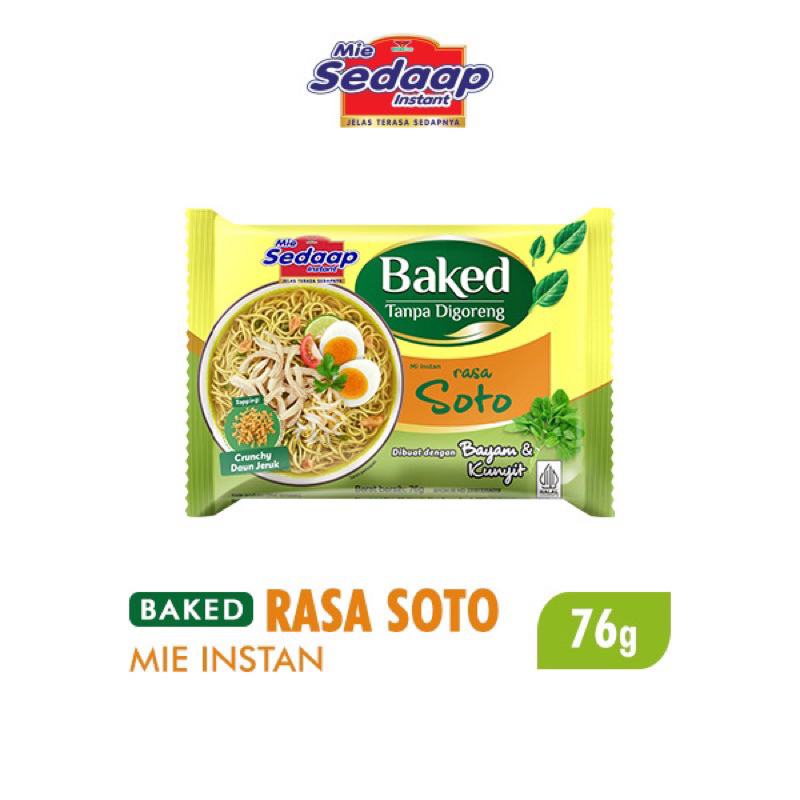 Sedaap Instant Noodles Baked Soto 75gr Baked Noodles Without Fried