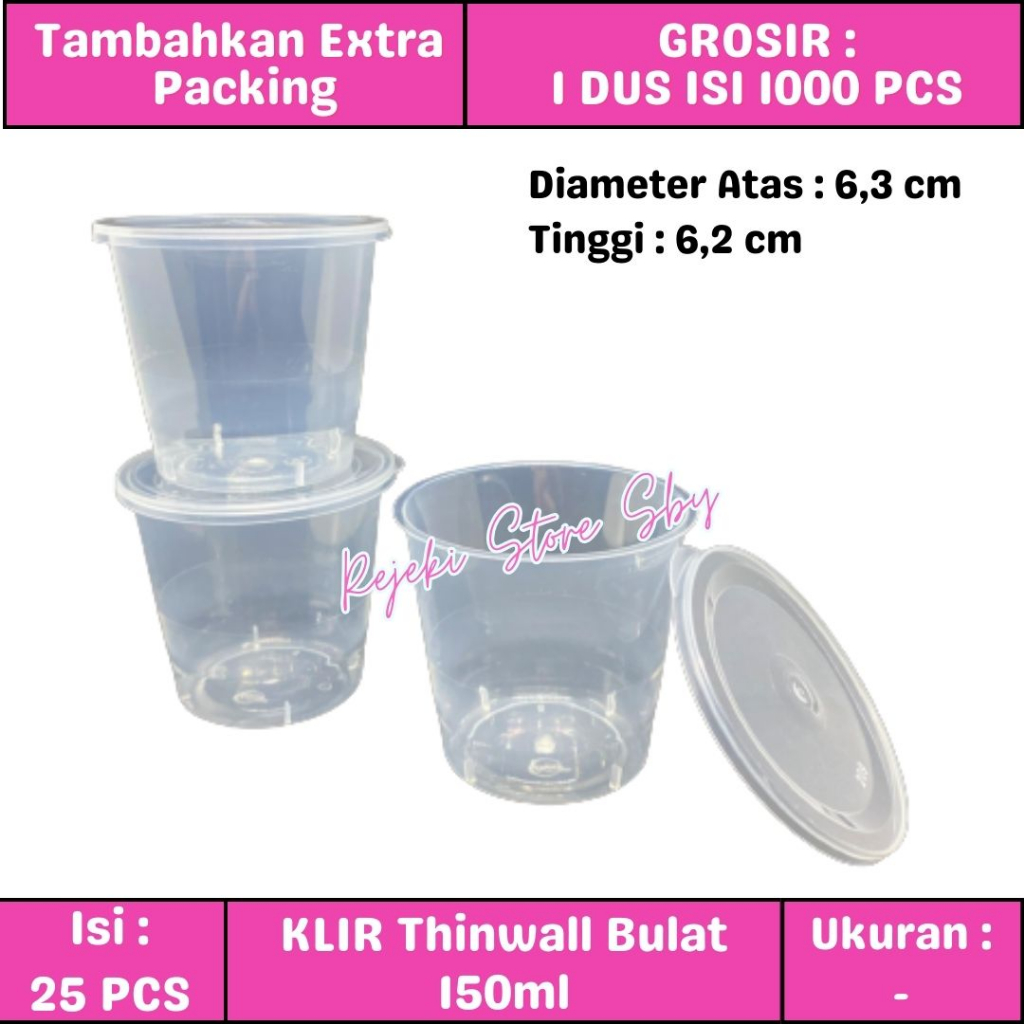 (25Pcs) Klir Round 150ml | Pudding Cup/Ice Cup | Shopee Malaysia