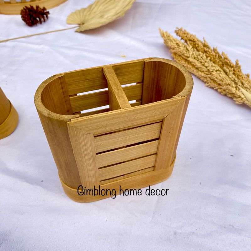Whole Bamboo Cutlery Holder Shopee Malaysia