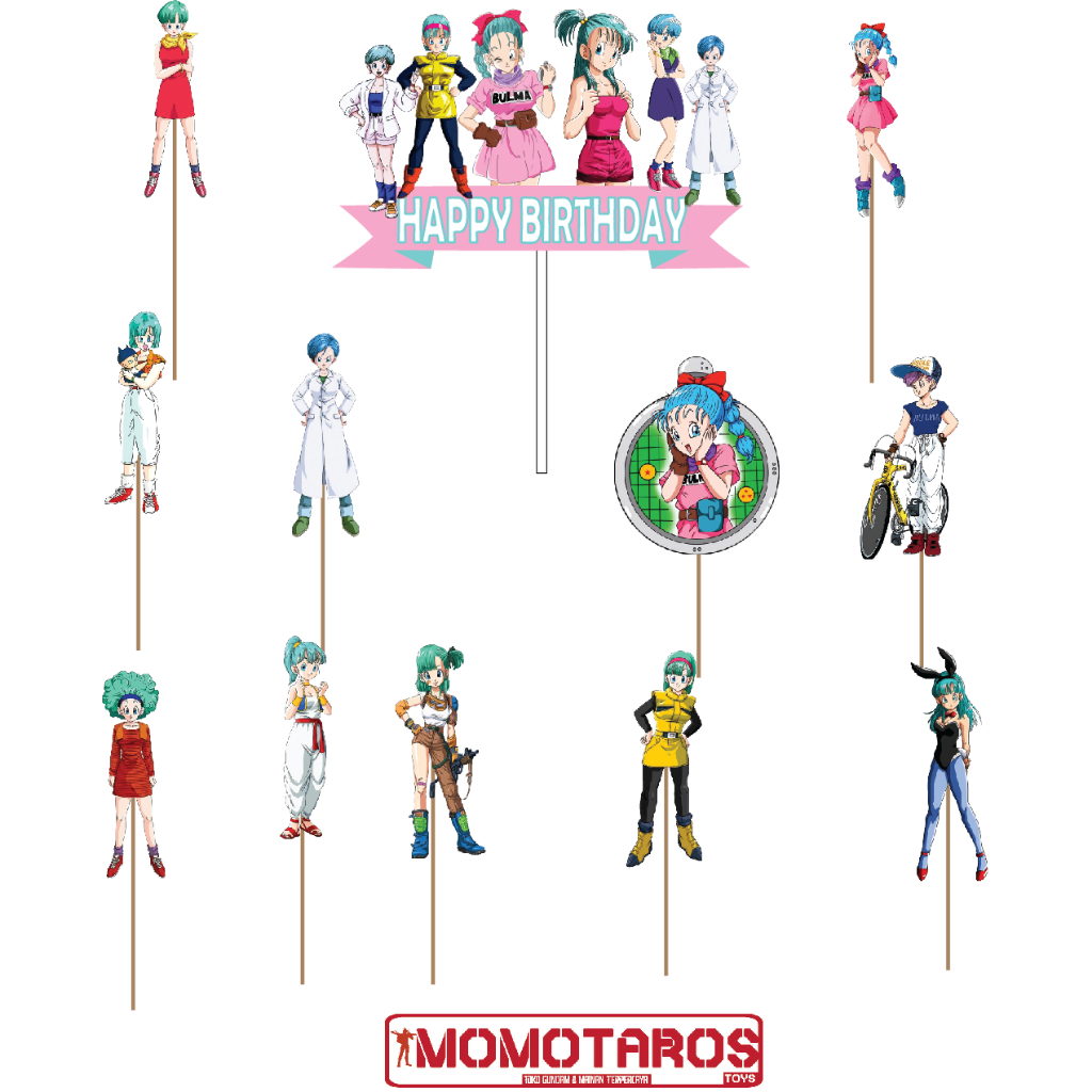 Bulma solo dragon ball cake Topper contains 12 pcs | Shopee Malaysia