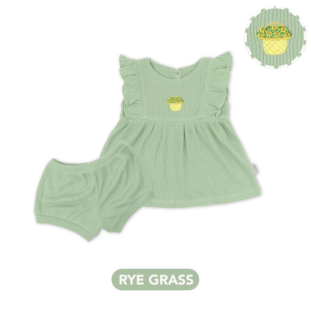 Mooi Setelan Anak Perempuan Rumi Rib Ruffle Set main image 0