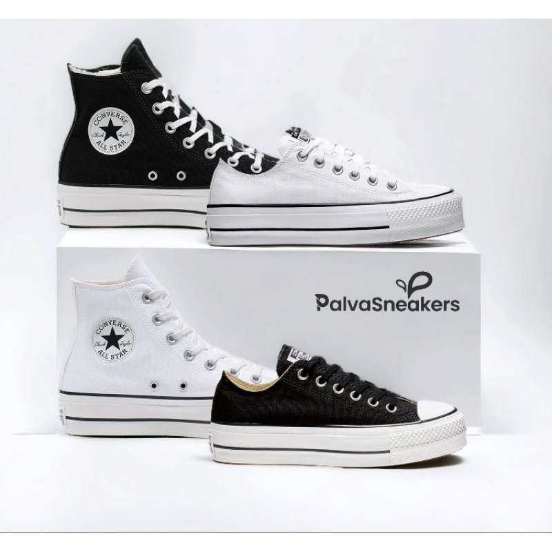 Converse CTAS Platform Lift Sneakers Women Hi Black White 100