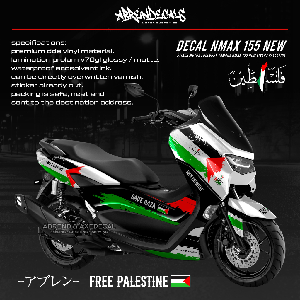 New Palestine Fullbody Nmax 155 Decal/Yamaha Nmax Motorcycle Sticker ...