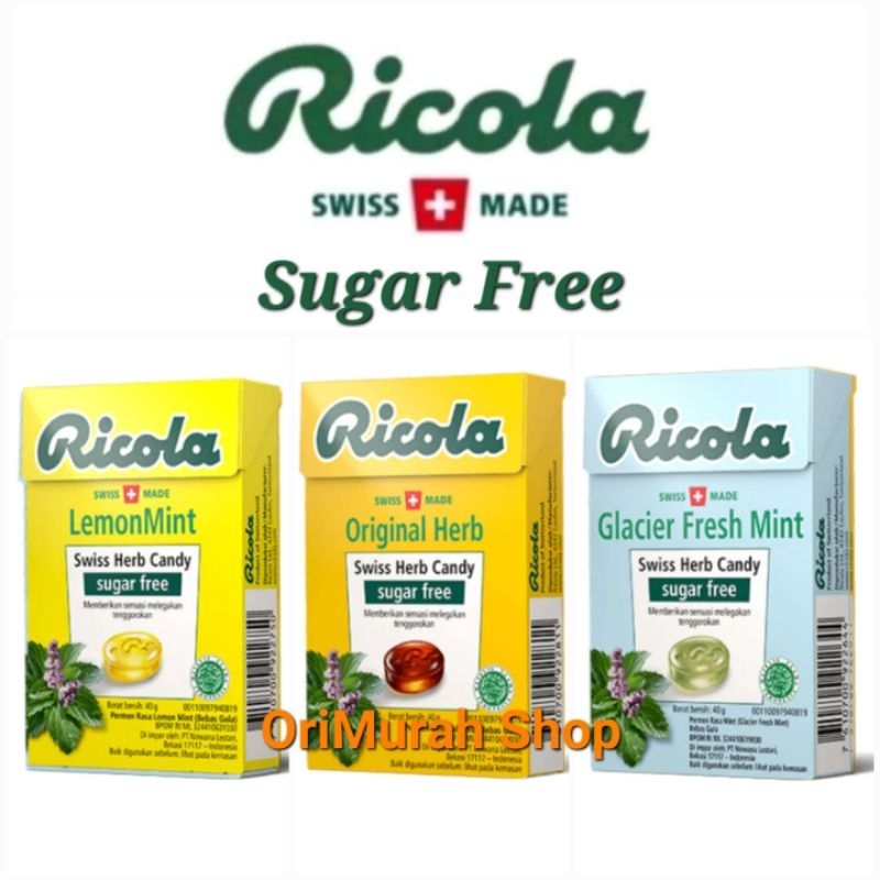 Ricola Sugar Free Candy Free Sugar Original Herb Lemon Mint Glacier ...