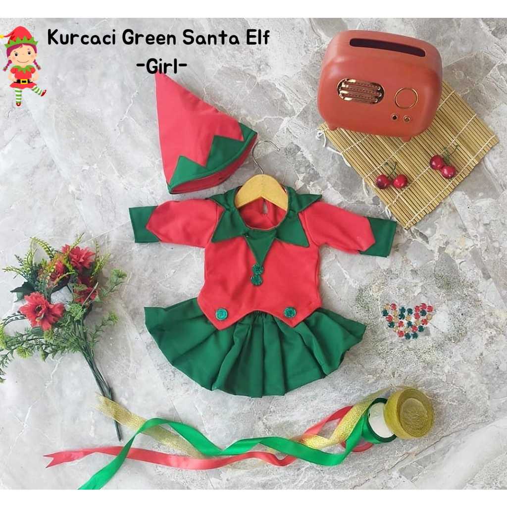 Green SANTA ELF Dwarf Costume/ SANTA Dwarf/ SANTA CLAUSE Clothes/ ELF ...