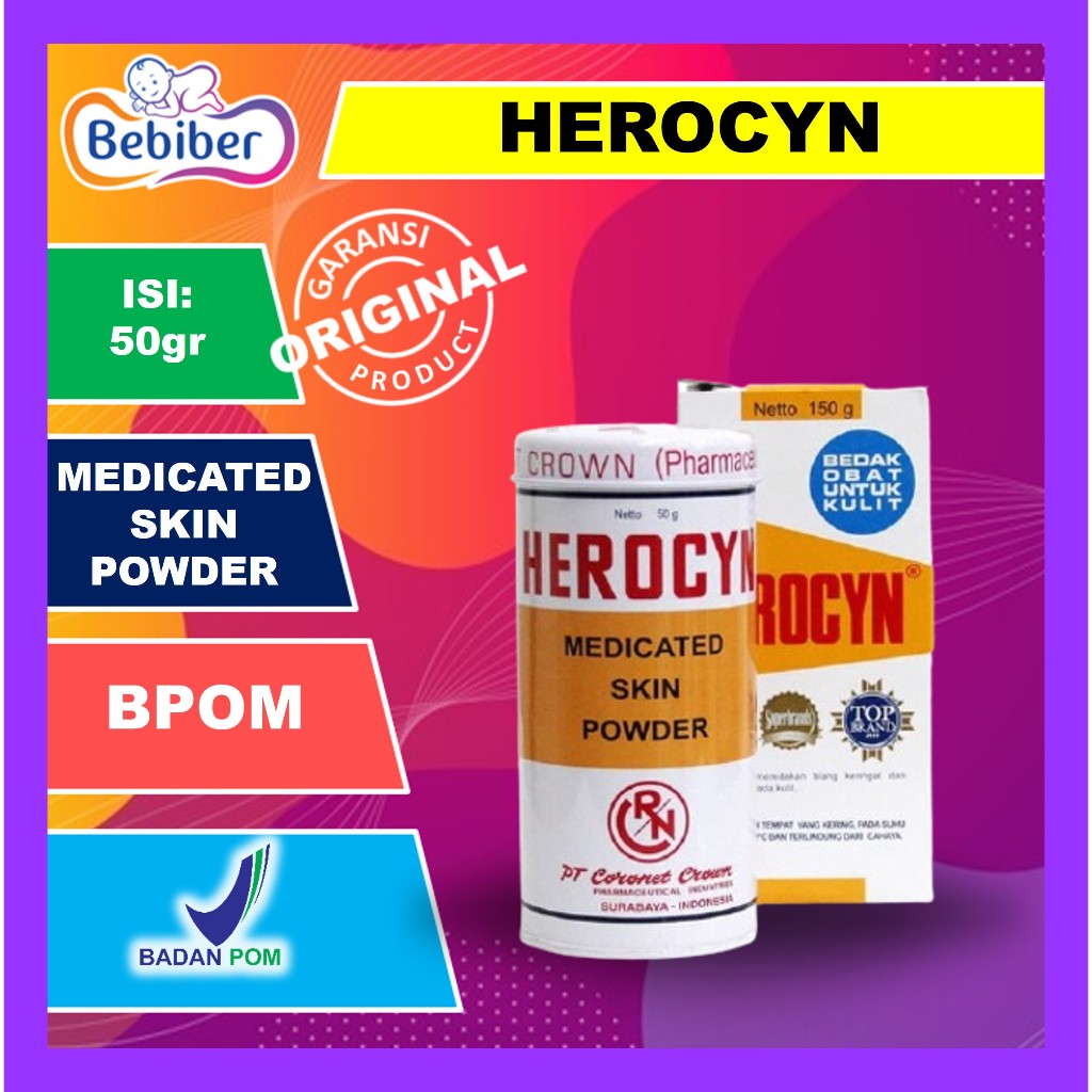 Herocyn Itching Medicine Powder 50gr/hot Powder/Baby Powder/Medicated ...