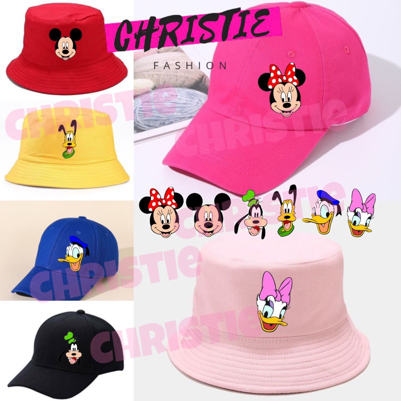 Mickey MINNIE MOUSE DAISY DONALD DUCK GOOFY PLUTO BASEBALL BUCKET Hat