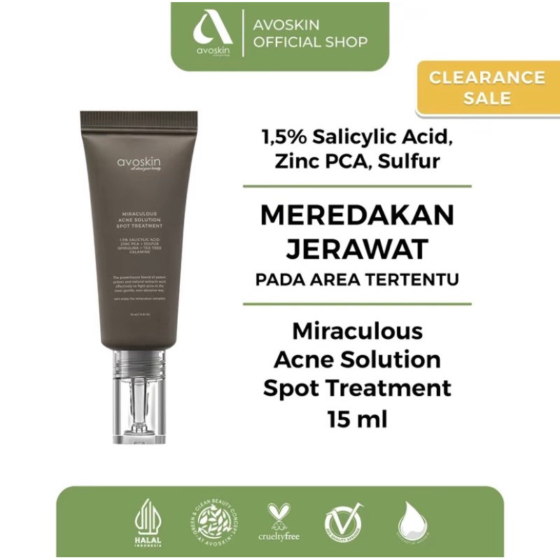 EXP Avoskin Miraculous Acne Solution Spot Treatment (15 ml) | Shopee ...