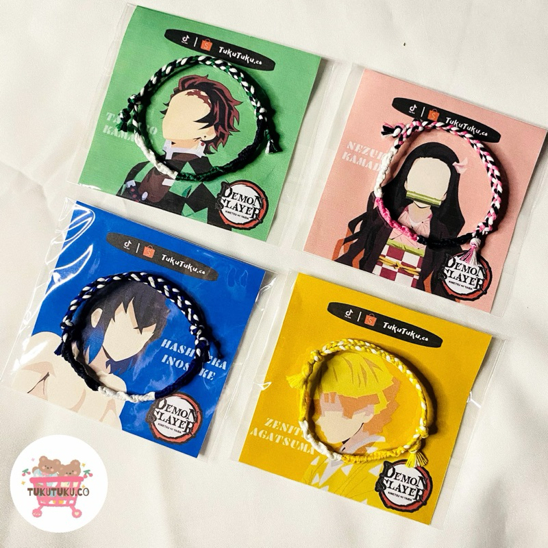 Demon Slayer Handmade Woven Rope Yarn Bracelet | Kimetsu No Yaiba ...