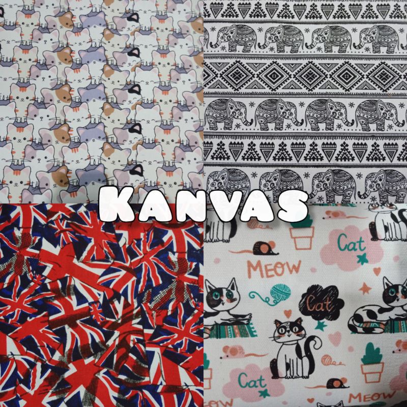 Motif METER Canvas Fabric (Price PER 1 METER) | Shopee Malaysia