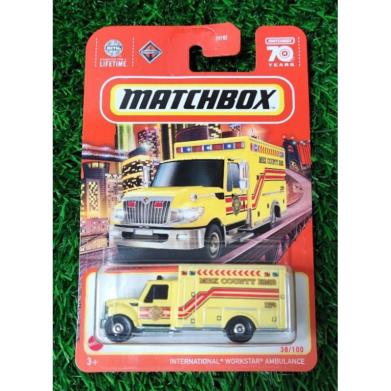 Matchbox INTERNATIONAL WORKSTAR AMBULANCE MBX COUNTY EMS 70 YEARS ...