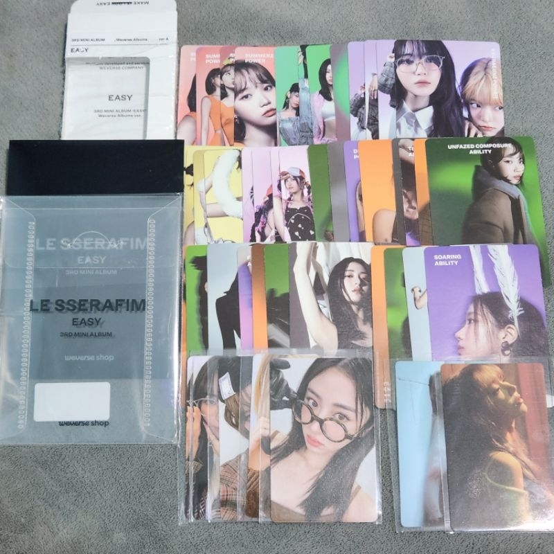 LE SSERAFIM - 3rd Mini Album [EASY] (Weverse Albums Ver. - SET) Outer Box + Card + QR Photocard + User Guide + 2 Pin Badges + 5 Extra Photocards : LE SSERAFIM