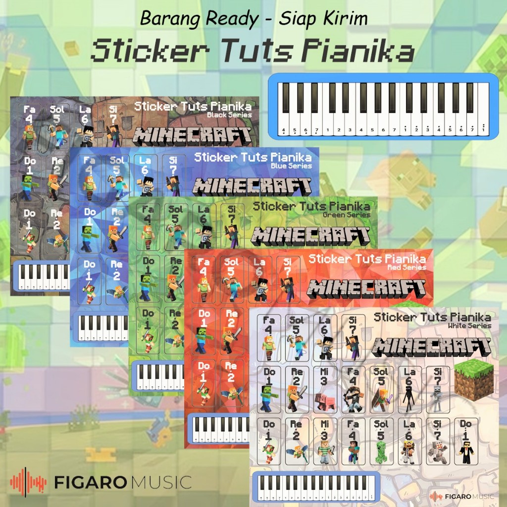 Minecraft Pianika Sticker - Minecraft Series Melodica Pianika Key ...