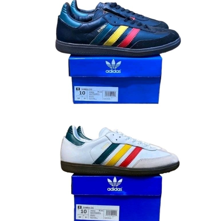 Men's Casual Shoes Adidas Samba Og Black Reggae White Reggae PREMIUM ...