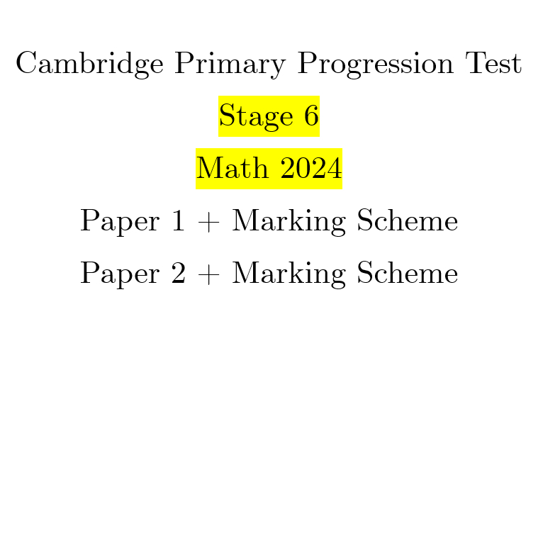 Cambridge Primary Progression Stage 6 Math 2024 | Shopee Malaysia