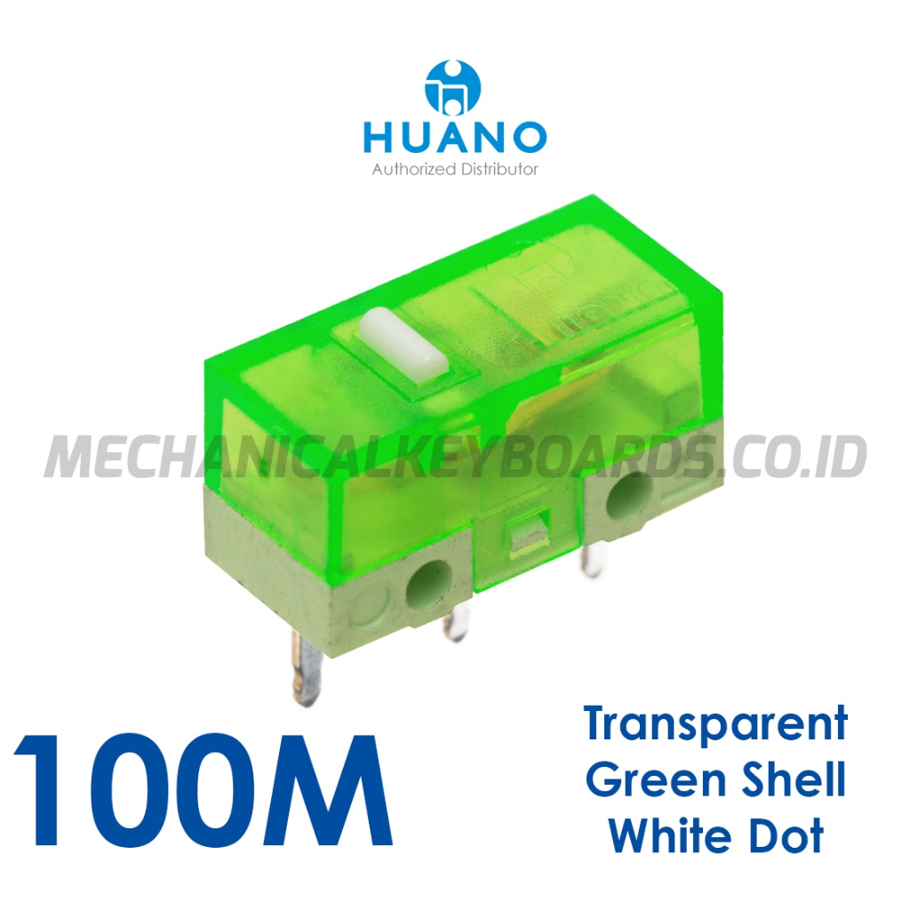 Huano Transparent Green Shell White Dot Mouse Micro Switch (100M ...