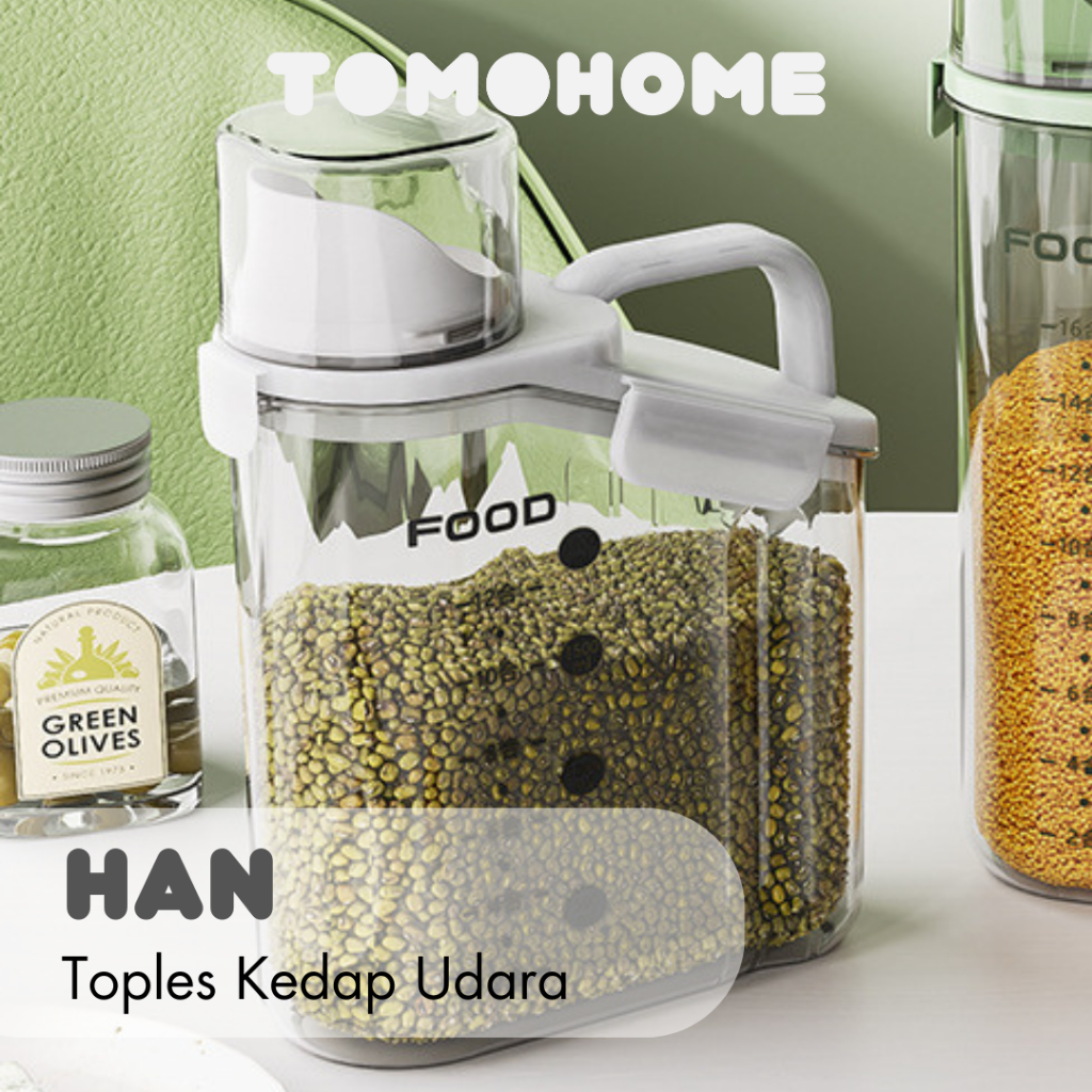 Tomo - HAN Airtight Snack Pouring Container Clear Snack Measuring Cup ...