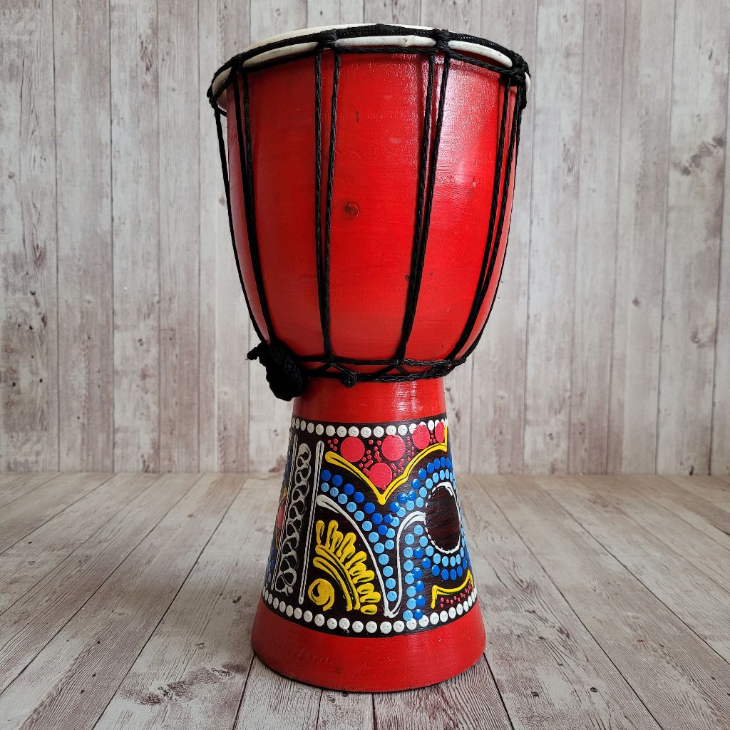 MERAH Jimbe Drum for Children Djimbe Mini Small Drum 30cm Red Painting ...