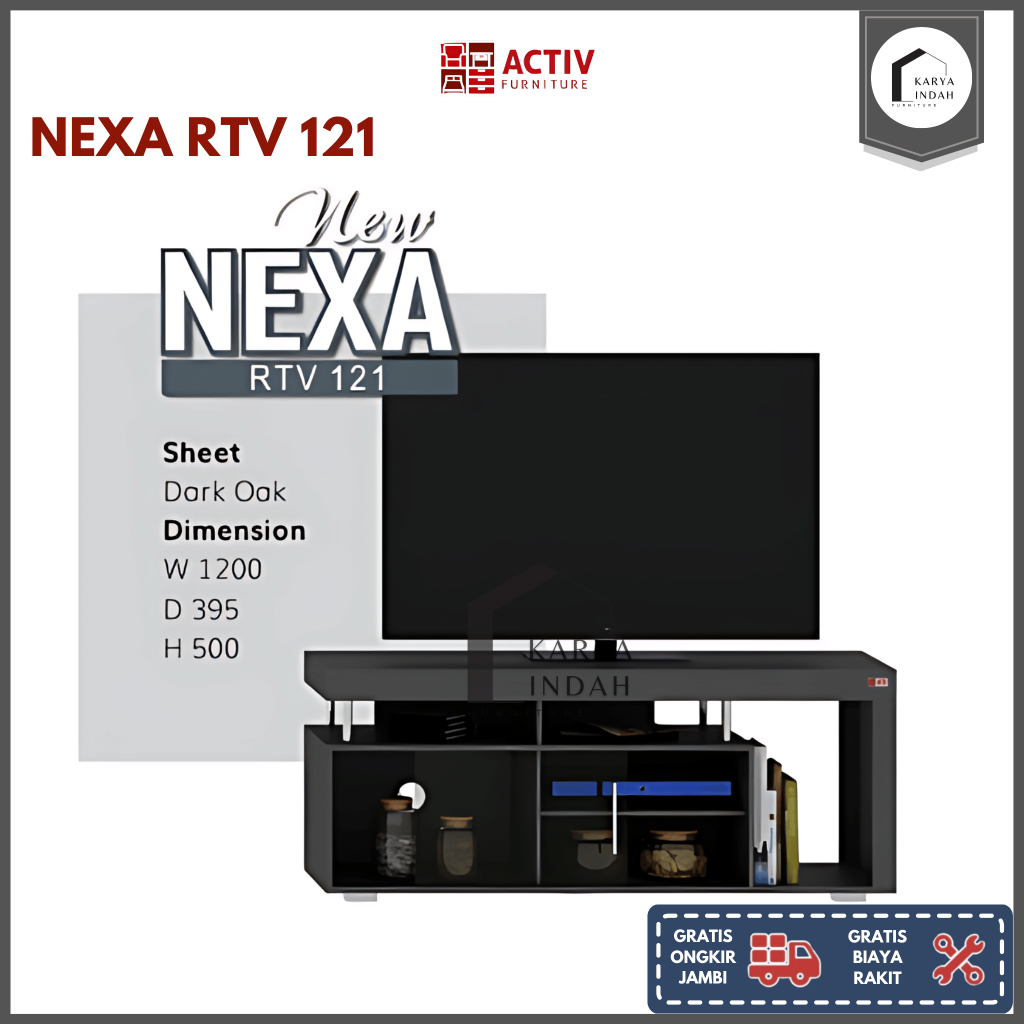 Tv Rack ACTIV NEXA RTV 121 - Modern Minimalist Dark Oak Sliding TV Rack ...