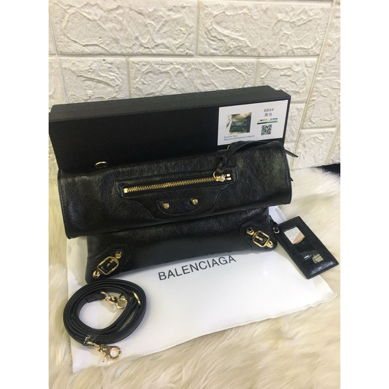Balen C14G4 Envelope Clutch with Strap Metallic Edge GHW 6844 with Box ...