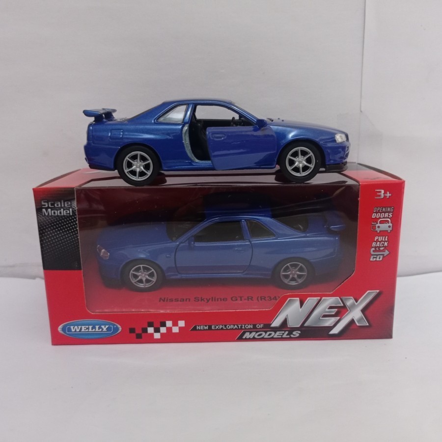 Diecast Nissan Skyline GT-R R34 Welly 1:36 Diecast car Nissan GTR R35 ...