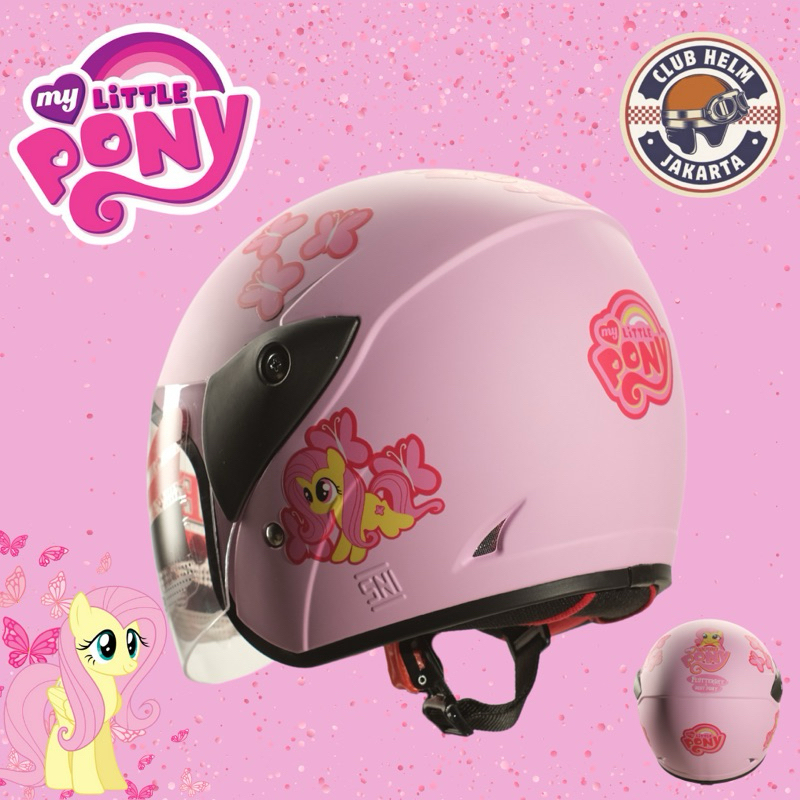 Sni Premium Children s Helmet Girls Character The Little Pony Fluttershy Shopee Malaysia