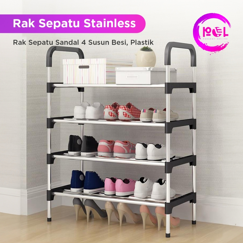 4-layer Stainless SHOE RACK | Stainless Sandal Rack | Shoe Rack ...