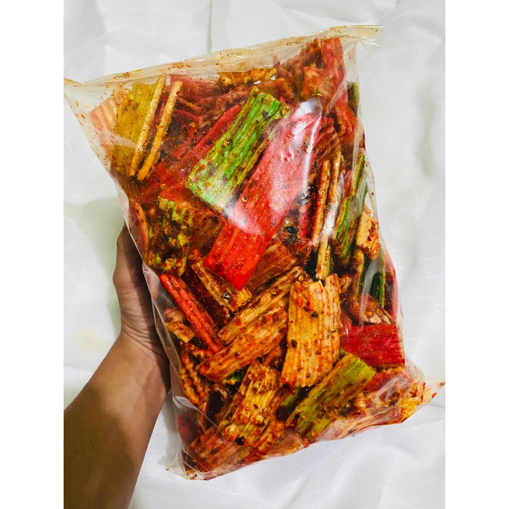 Seblak spicy jengkol crackers with lime leaves and abundant spices ...
