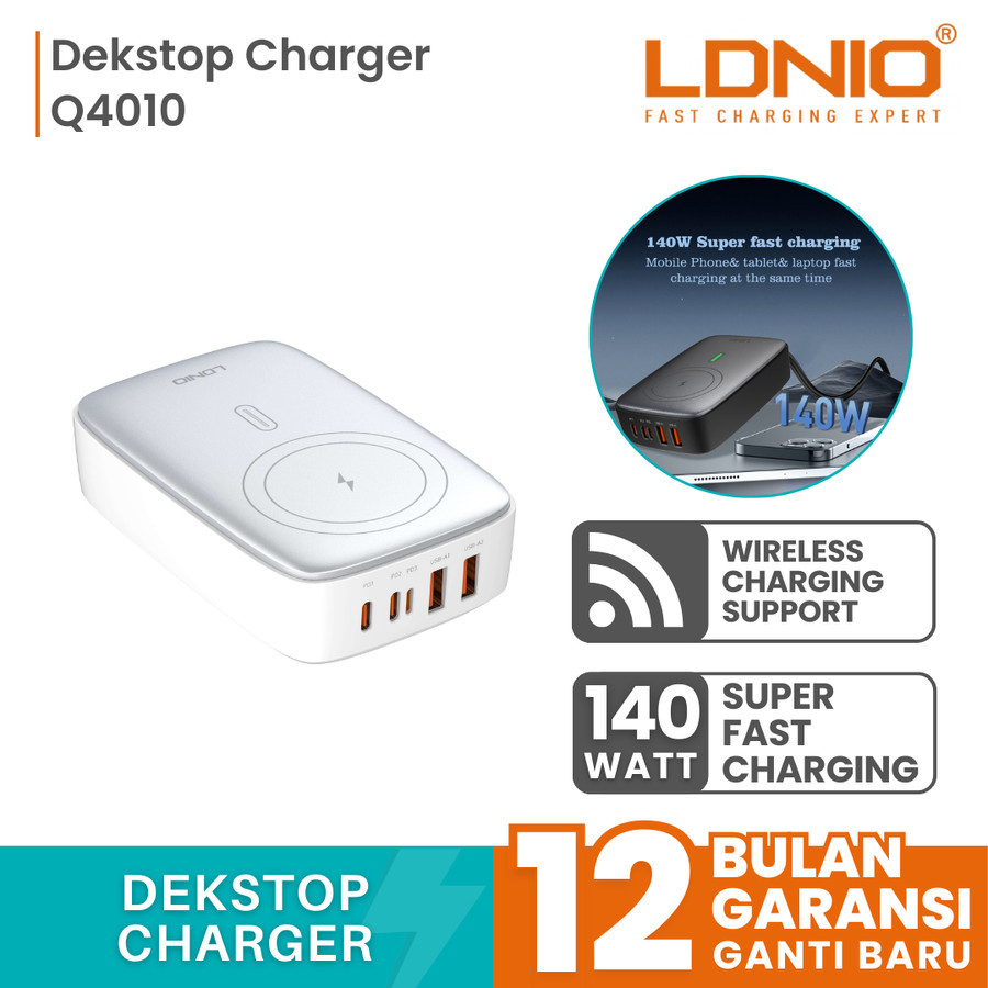 LDNIO Q4010 Wireless Charger Docking 15W GaN Fast Charging Desktop ...