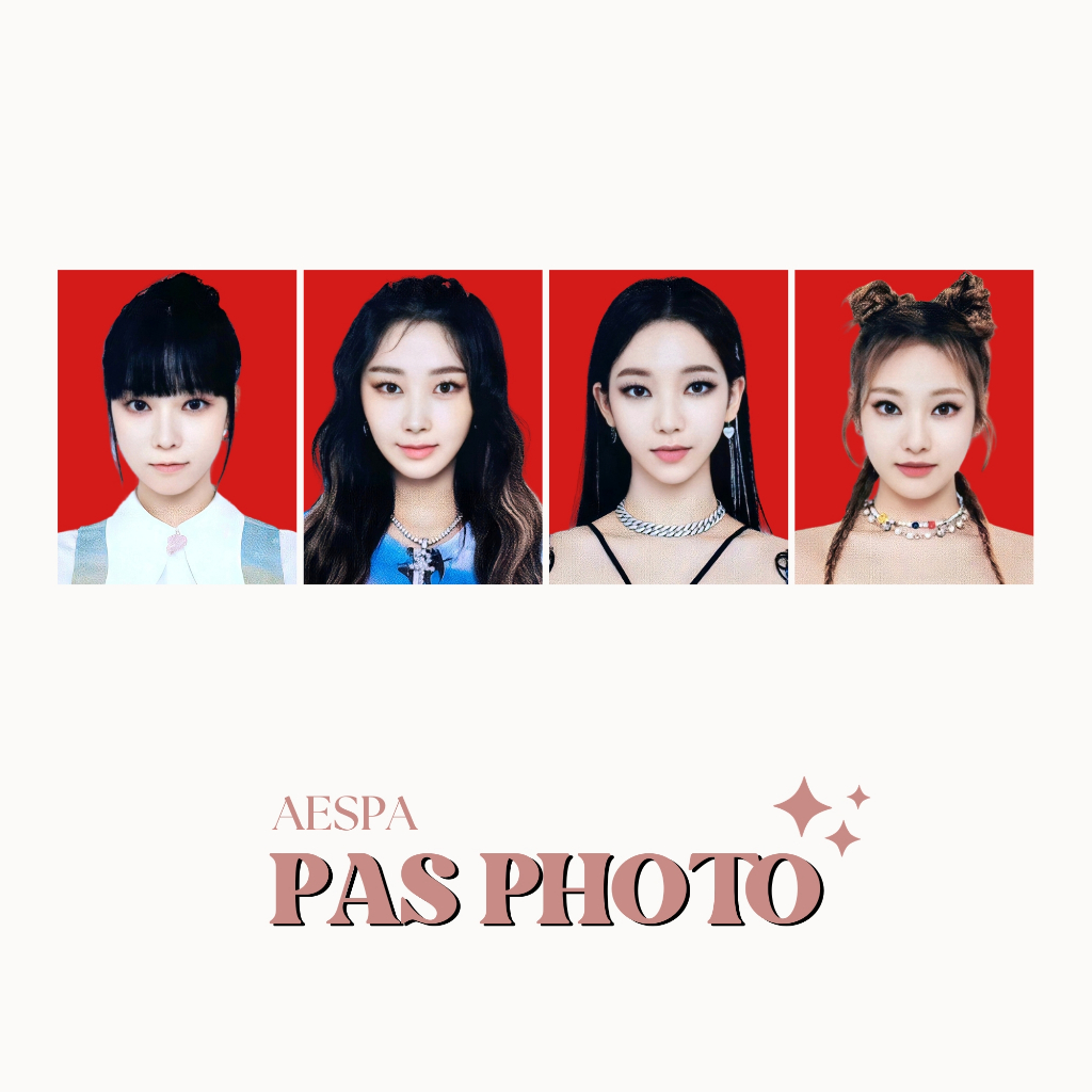 Passport Photos Aespa 3x4 Price 3pcs Lamination 2 Sides Id Photo Kpop Idol Korea Premium