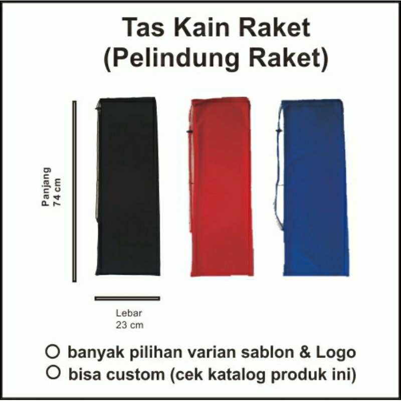 Badminton racket bag / PLAIN racket drawstring bag / Racket cover ...