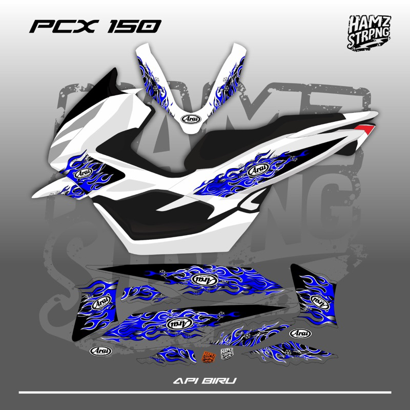 Pcx 150 Transparent Striping with Arai Api Motif RX 7X Livery Design ...