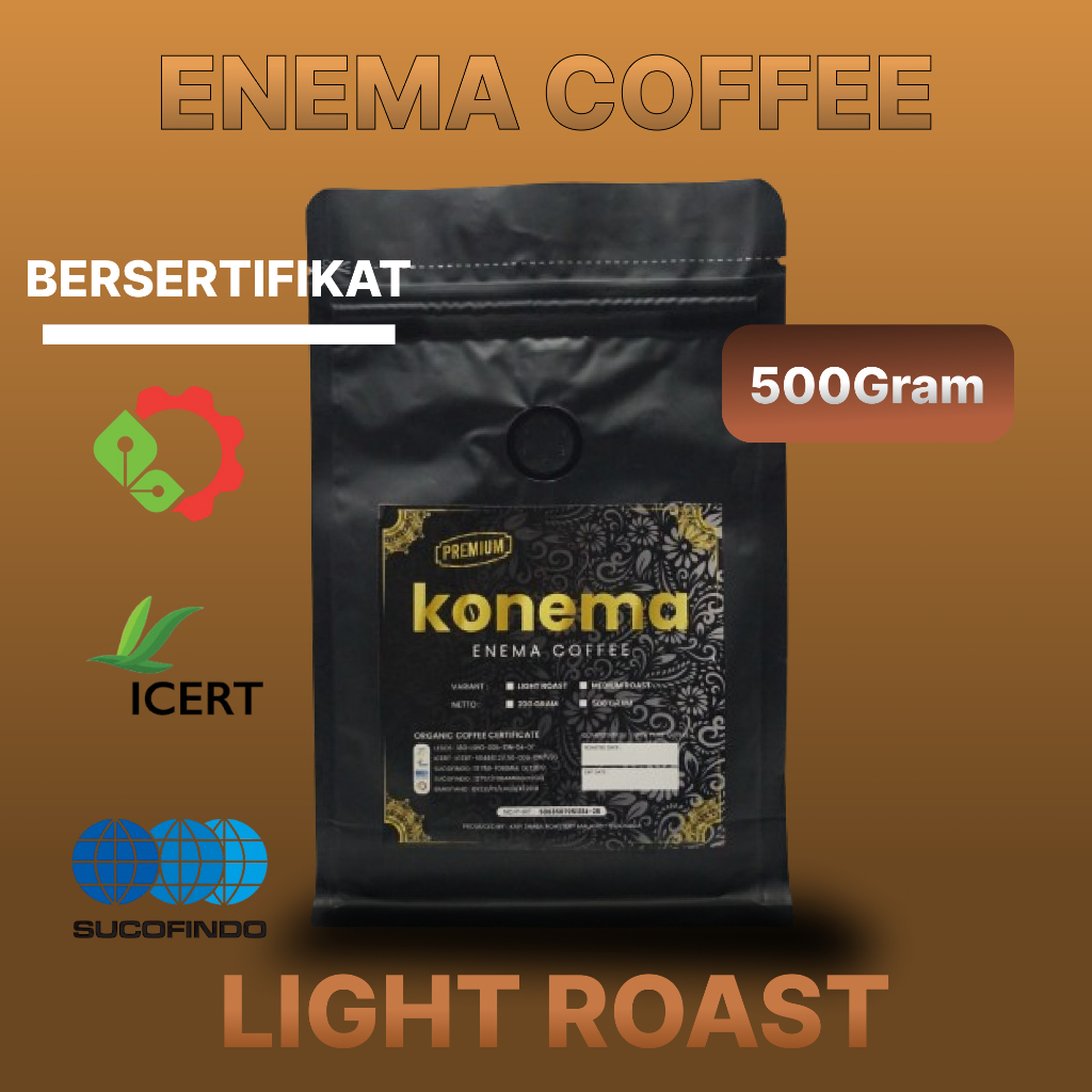 Konema KOPI ENEMA Premium LIGHT ROAST 500 grams Certified | Shopee Malaysia