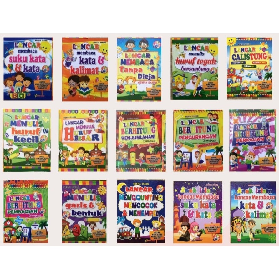 Fluent Series Kindergarten Books - Reading, Writing, Counting & Cutting ...