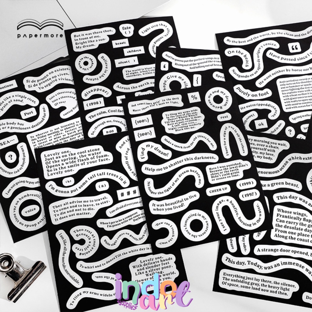 (IAS) Sb2 - Sticker Quotes Words Aesthetic Sticker Monochrome Words ...