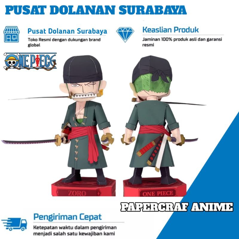 Diy Anime Papercraft One Piece Zoro Character Shopee Malaysia