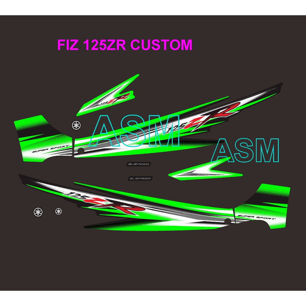 CUSTOM FIZR 125ZR STICKER STRIPING Sticker Motor | Shopee Malaysia