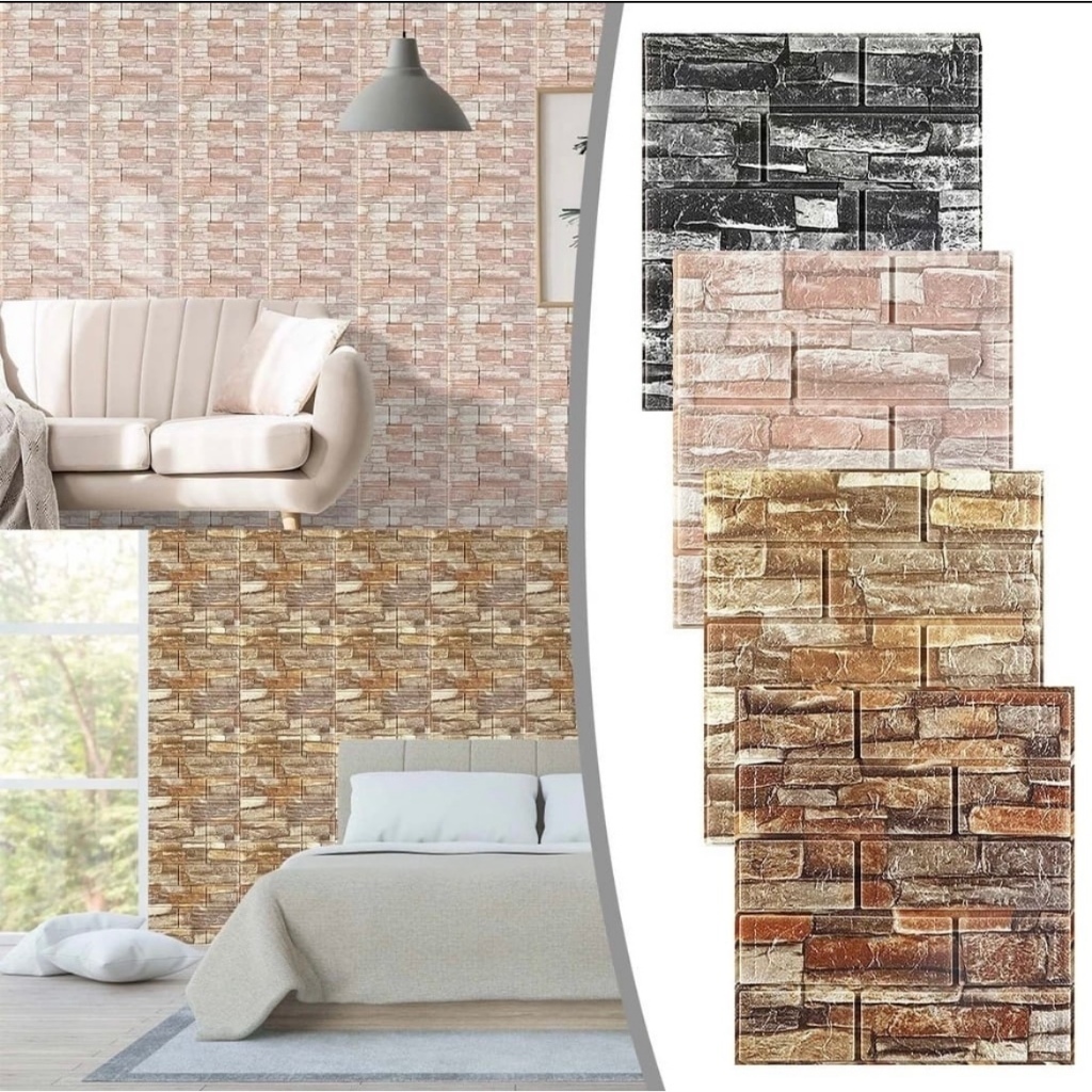Wallpaper Wall Sticker Bedroom Brick Wall Sticker 3D Wallpaper Foam ...