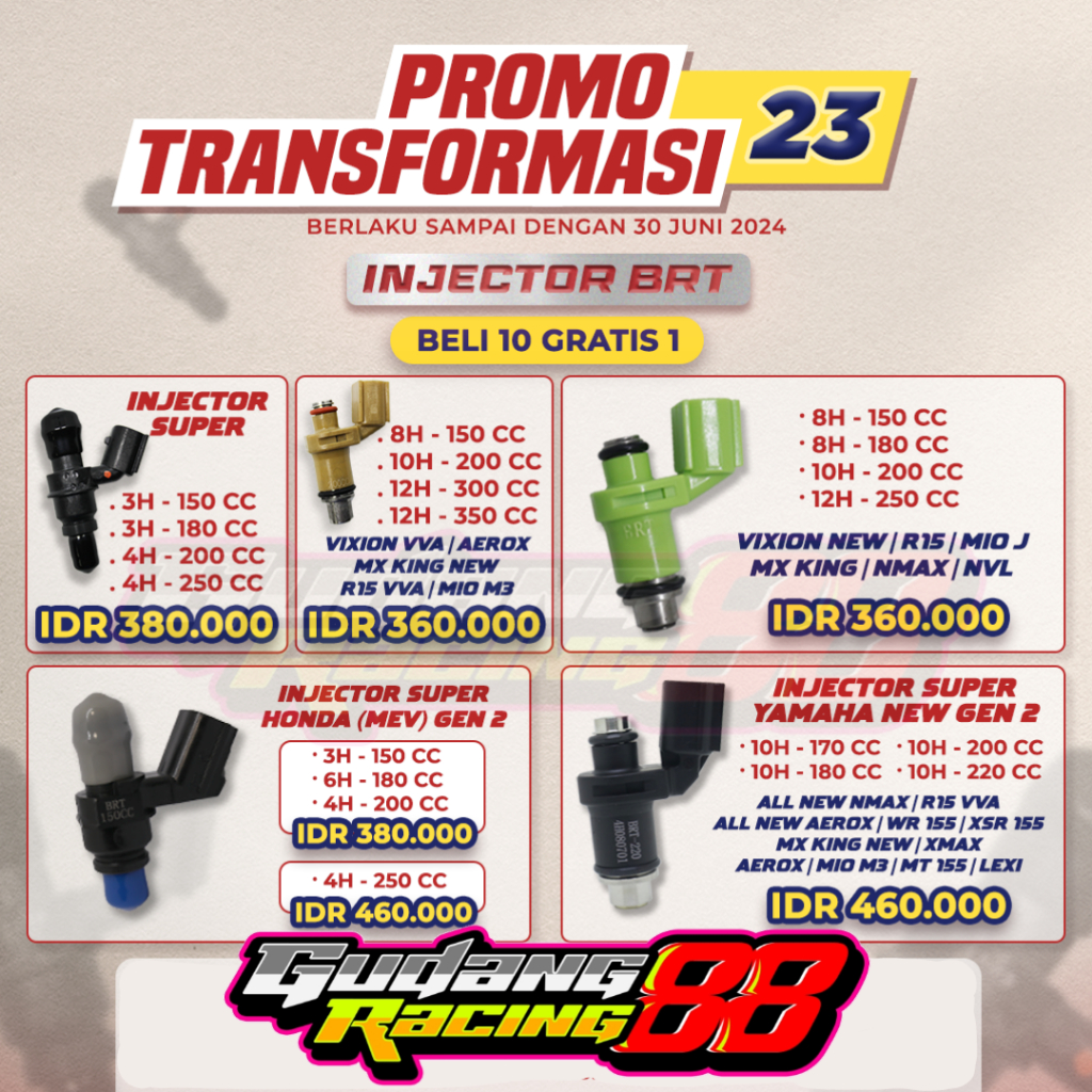 Injector BRT SUPER JET INJECTION RACING BRT AEROX NMAX MIO M3 MIO J MX ...