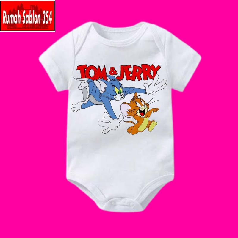 HITAM KATUN PUTIH Tom & JERRY KIDS LOGO Baby Clothes Jumper BABY